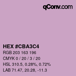 カラーコード: HEX #CBA3C4 | qconv.com