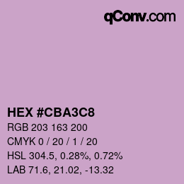 Color code: HEX #CBA3C8 | qconv.com