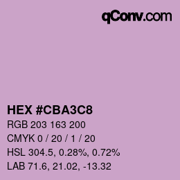 カラーコード: HEX #CBA3C8 | qconv.com