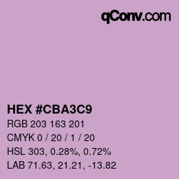 カラーコード: HEX #CBA3C9 | qconv.com