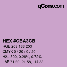カラーコード: HEX #CBA3CB | qconv.com