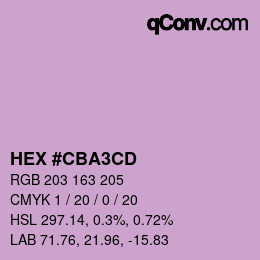 カラーコード: HEX #CBA3CD | qconv.com