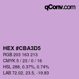 カラーコード: HEX #CBA3D5 | qconv.com
