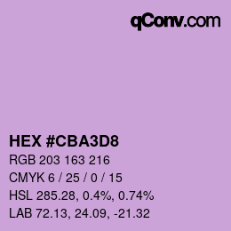 カラーコード: HEX #CBA3D8 | qconv.com