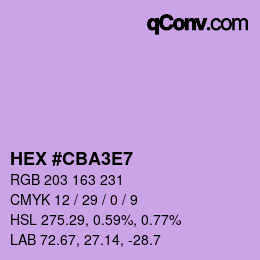 カラーコード: HEX #CBA3E7 | qconv.com