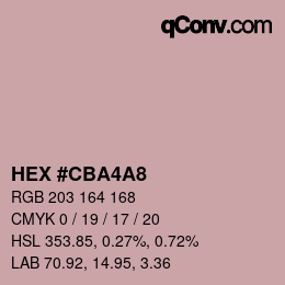 カラーコード: HEX #CBA4A8 | qconv.com