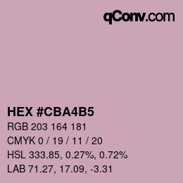 颜色代码: HEX #CBA4B5 | qconv.com