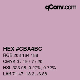 Farbcode: HEX #CBA4BC | qconv.com