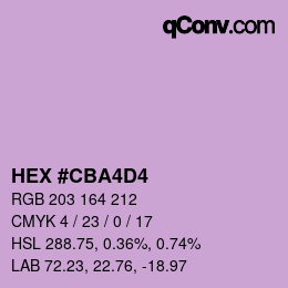 Color code: HEX #CBA4D4 | qconv.com