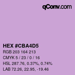 カラーコード: HEX #CBA4D5 | qconv.com