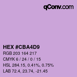 Color code: HEX #CBA4D9 | qconv.com