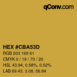 カラーコード: HEX #CBA53D | qconv.com