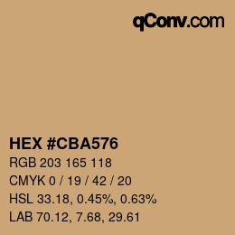 Código de color: HEX #CBA576 | qconv.com