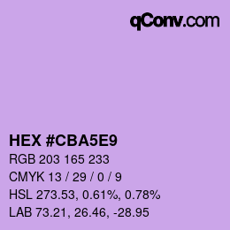 颜色代码: HEX #CBA5E9 | qconv.com
