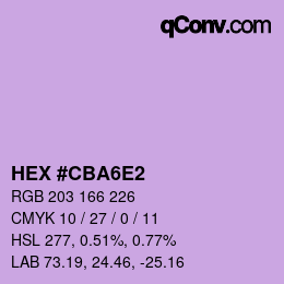 Farbcode: HEX #CBA6E2 | qconv.com