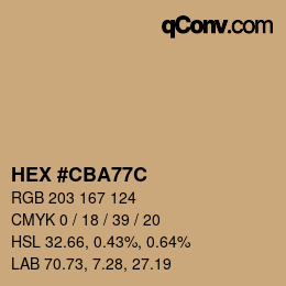 Color code: HEX #CBA77C | qconv.com