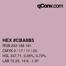 カラーコード: HEX #CBA8B5 | qconv.com