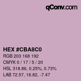 Color code: HEX #CBA8C0 | qconv.com