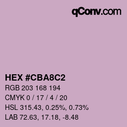 Color code: HEX #CBA8C2 | qconv.com