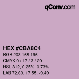 Color code: HEX #CBA8C4 | qconv.com