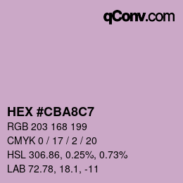 Color code: HEX #CBA8C7 | qconv.com