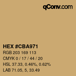 Color code: HEX #CBA971 | qconv.com