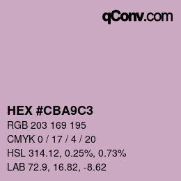 Color code: HEX #CBA9C3 | qconv.com