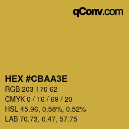 カラーコード: HEX #CBAA3E | qconv.com