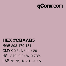 カラーコード: HEX #CBAAB5 | qconv.com