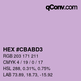 Color code: HEX #CBABD3 | qconv.com