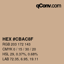 Color code: HEX #CBAC8F | qconv.com