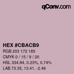 カラーコード: HEX #CBACB9 | qconv.com