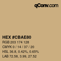 Color code: HEX #CBAE80 | qconv.com