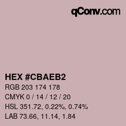 カラーコード: HEX #CBAEB2 | qconv.com