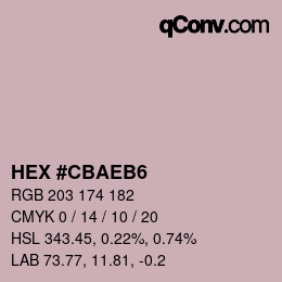 Color code: HEX #CBAEB6 | qconv.com