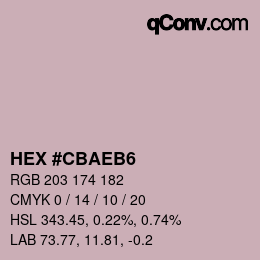 Code couleur: HEX #CBAEB6 | qconv.com