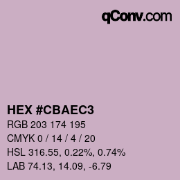 Color code: HEX #CBAEC3 | qconv.com
