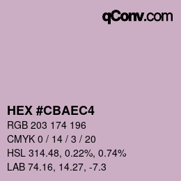 カラーコード: HEX #CBAEC4 | qconv.com