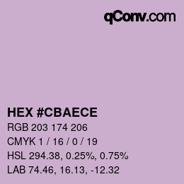 Color code: HEX #CBAECE | qconv.com