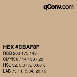 Color code: HEX #CBAF8F | qconv.com