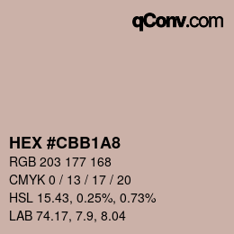 Color code: HEX #CBB1A8 | qconv.com