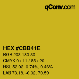 Color code: HEX #CBB41E | qconv.com