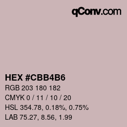 Código de color: HEX #CBB4B6 | qconv.com