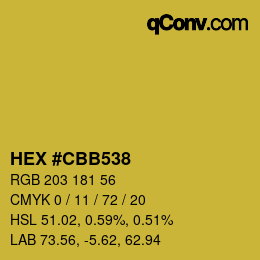 Color code: HEX #CBB538 | qconv.com