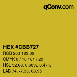 カラーコード: HEX #CBB727 | qconv.com