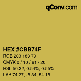 Color code: HEX #CBB74F | qconv.com
