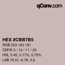 カラーコード: HEX #CBB7B5 | qconv.com