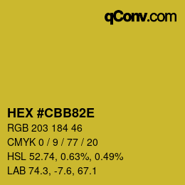 Color code: HEX #CBB82E | qconv.com