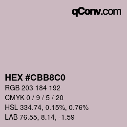 Color code: HEX #CBB8C0 | qconv.com