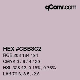 Color code: HEX #CBB8C2 | qconv.com